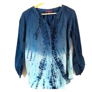 Gloria Vanderbilt Small Blue Long Sleeve Top